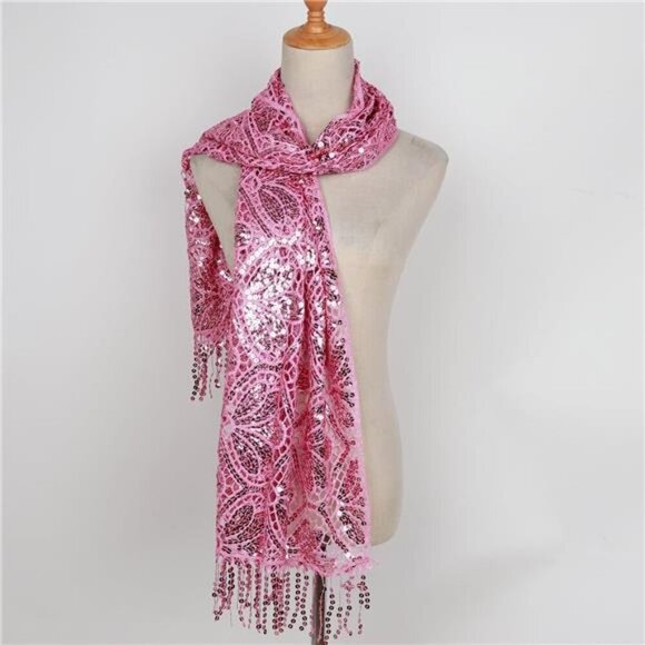 Glittering Scarf for Women Pink - Picture 5 of 7